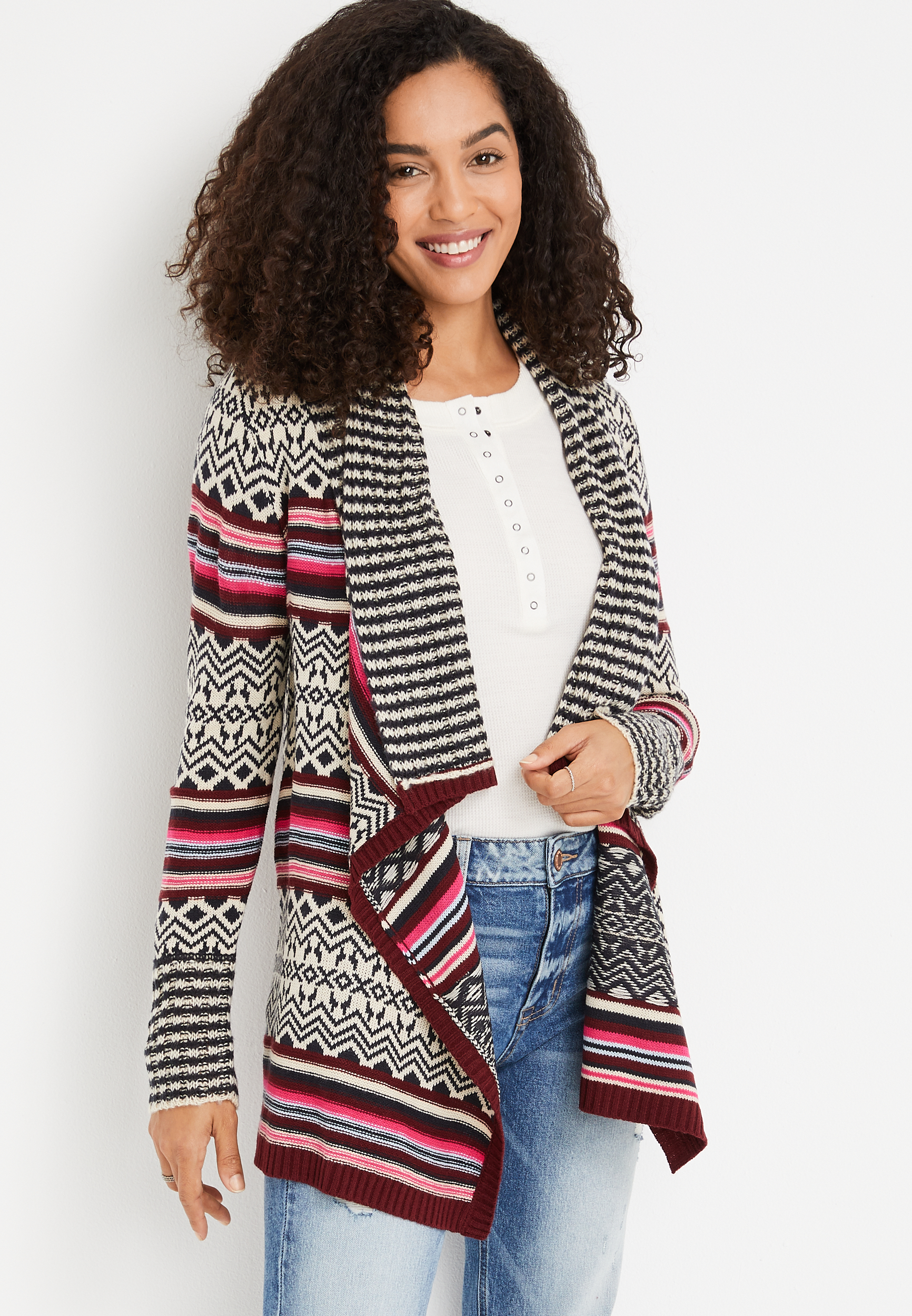 Pink Waterfall Cardigan | maurices