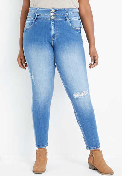 Plus Size KanCan™ Curvy Skinny High Rise Ripped Jean