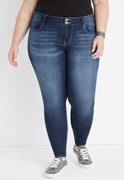 Plus Size m jeans by maurices™ Super Soft Mid Rise Double Button Jegging
