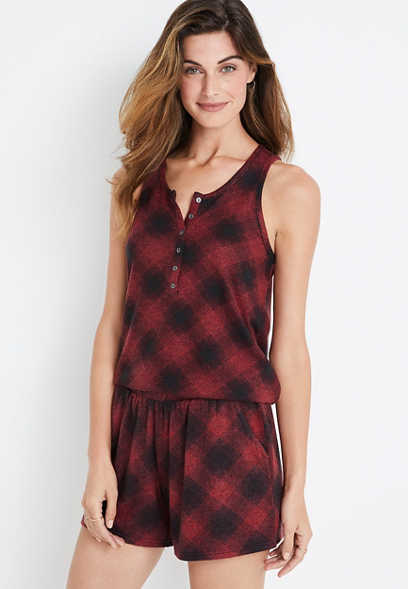 Red Plaid Tank Top