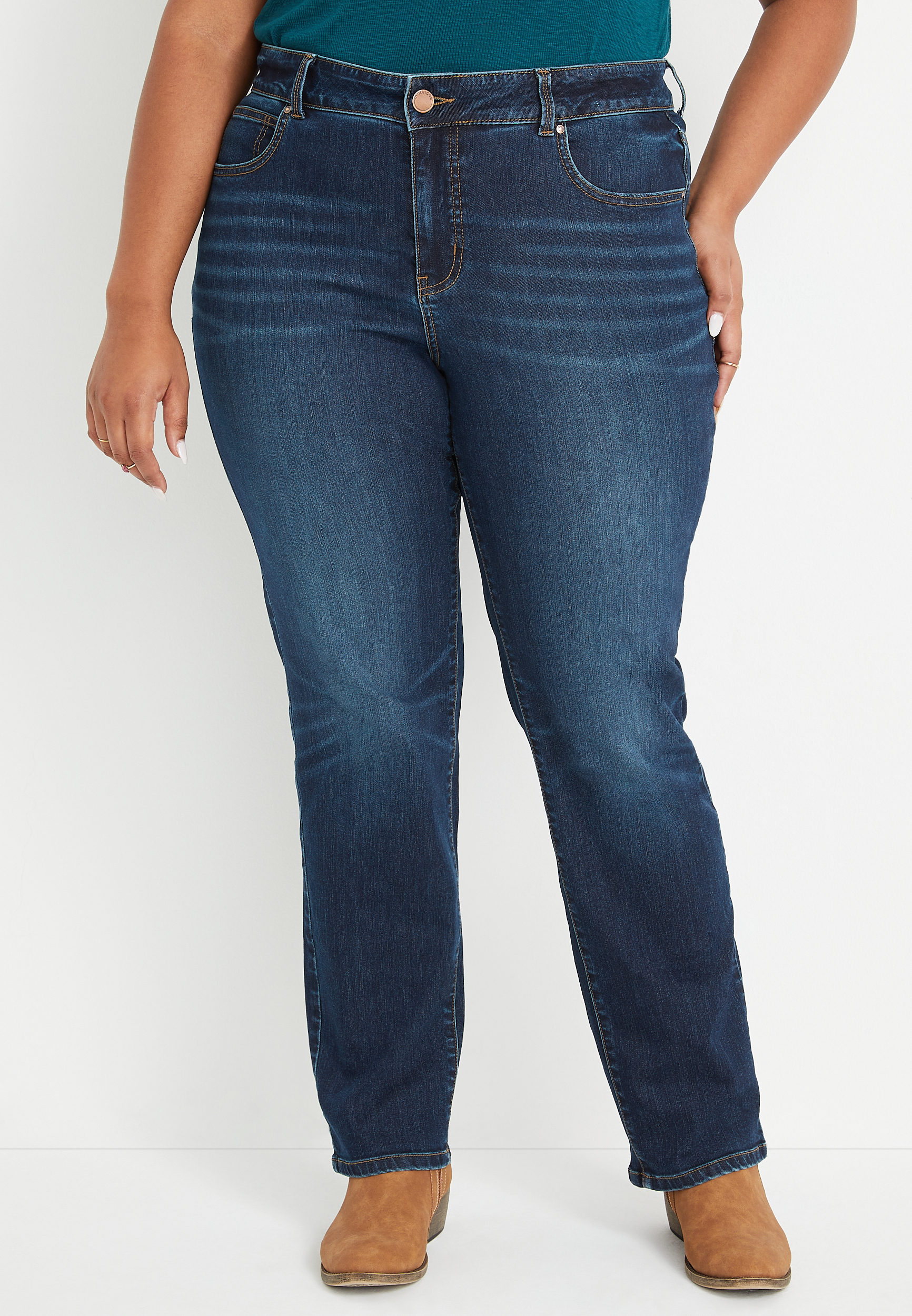 Plus Size m jeans by maurices™ Everflex™ Straight Curvy High Rise Jean ...