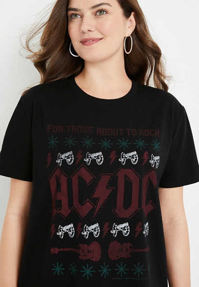 Holiday ACDC Oversized Graphic Tee