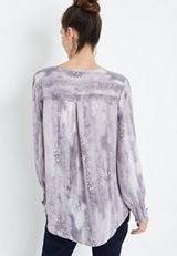 Purple Button Front Tunic Blouse, C4058, small