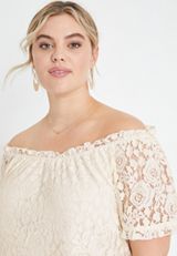 Plus Size Off The Shoulder Lace Top, C2789, small