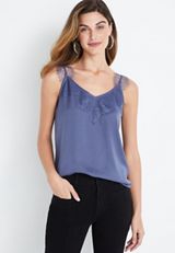 Satin Lace Trim Cami, C3567, small