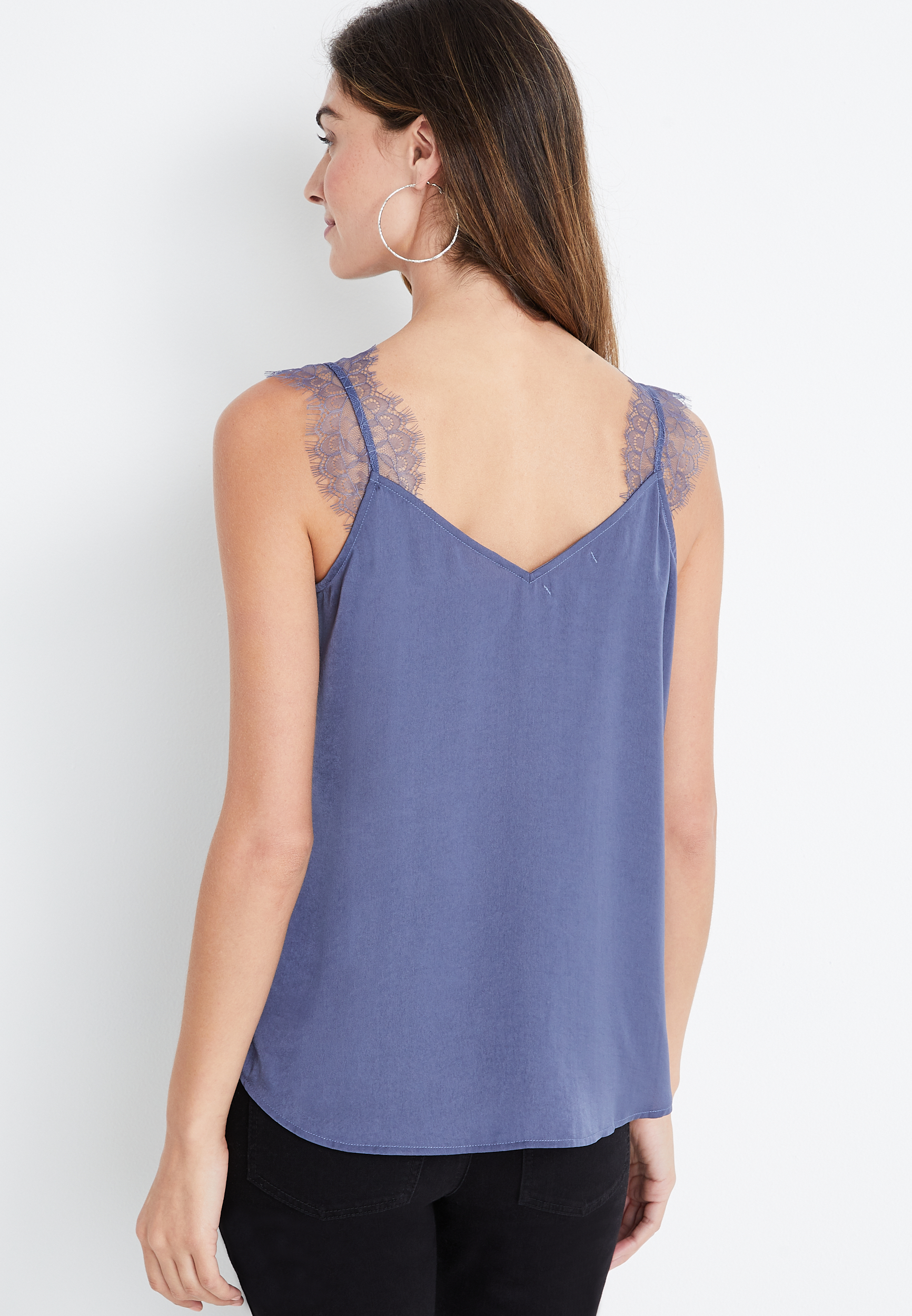 Satin Lace Trim Cami, C3567, large