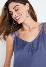 Satin Lace Trim Cami, C3567, small