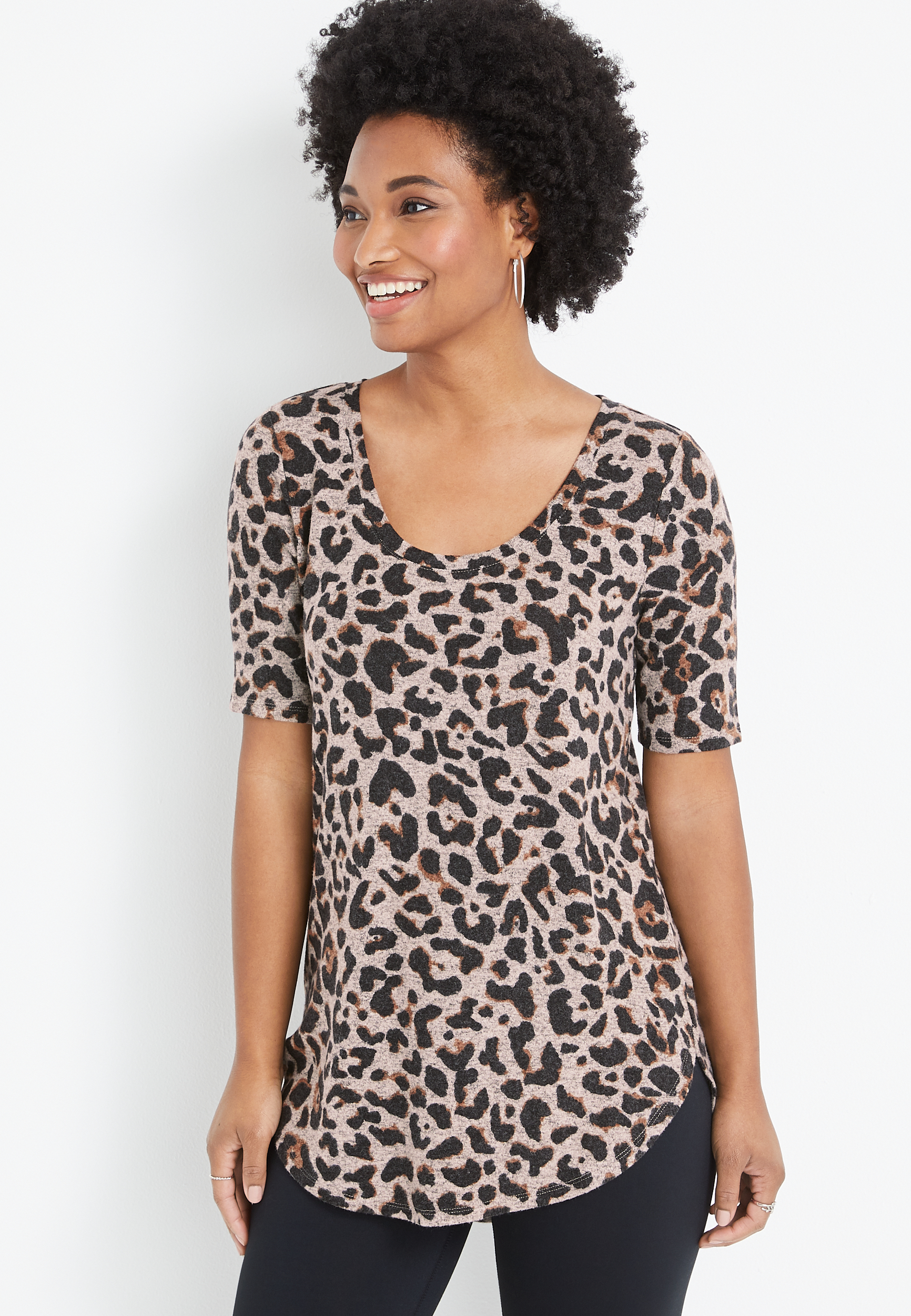 24/7 Flawless Leopard Tunic Tee | maurices