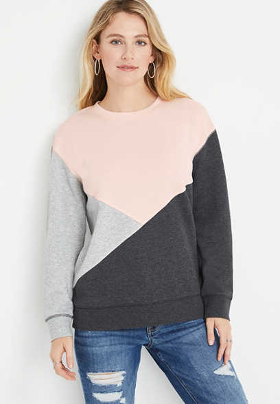 Solid Colorblock Sweatshirt