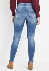 KanCan&trade; Skinny Curvy High Rise Triple Button Jean, MEDIUM SANDBLAST, small