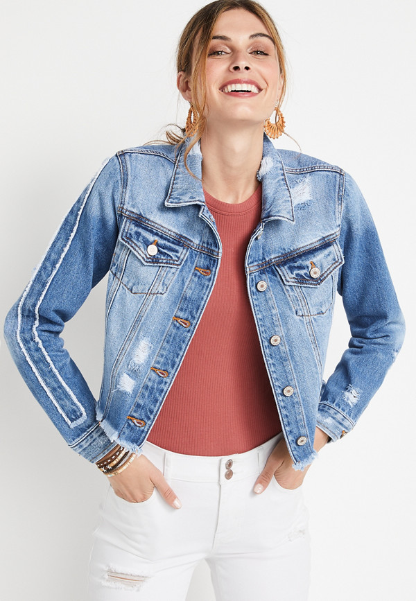 KanCan™ Classic Non-Stretch Cropped Denim Jacket | maurices