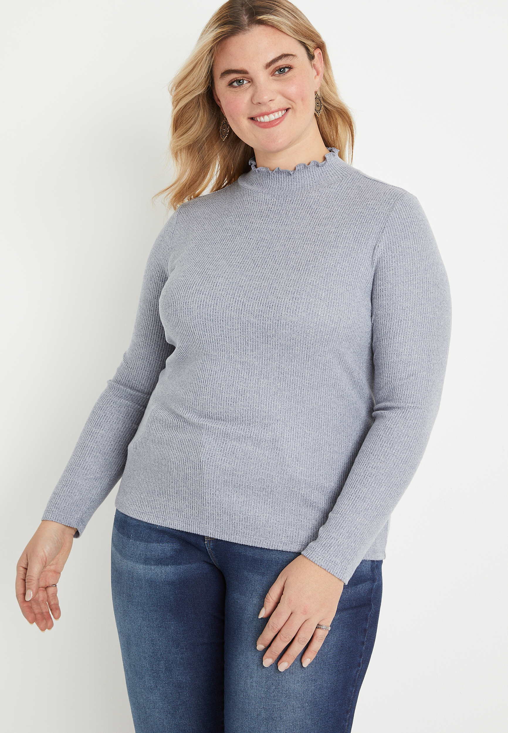 Mock Neck Top Plus Size main image 1