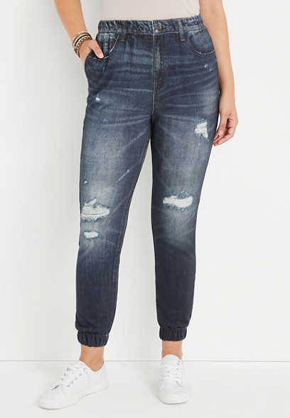 m jeans by maurices™ So-Faux Printed French Terry Jogger