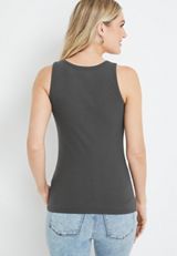 Ribbed Scoop Neck Tank Top, C4033, small