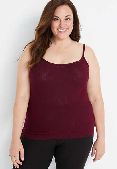 Plus Size Cozy Solid Ribbed Cami 
