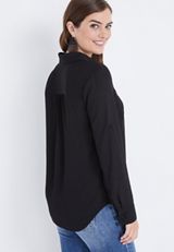 Winona Button Down Black Blouse, C106, small