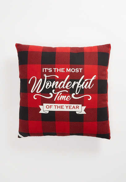 It’s the Most Wonderful Time Buffalo Plaid Pillow