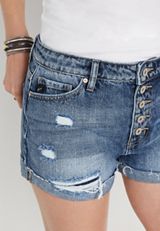 KanCan&trade; High Rise Classic Non-Stretch Ripped 4.5in Short, C3337, small