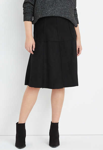 ONE5ONE™ Faux Suede Midi Skirt
