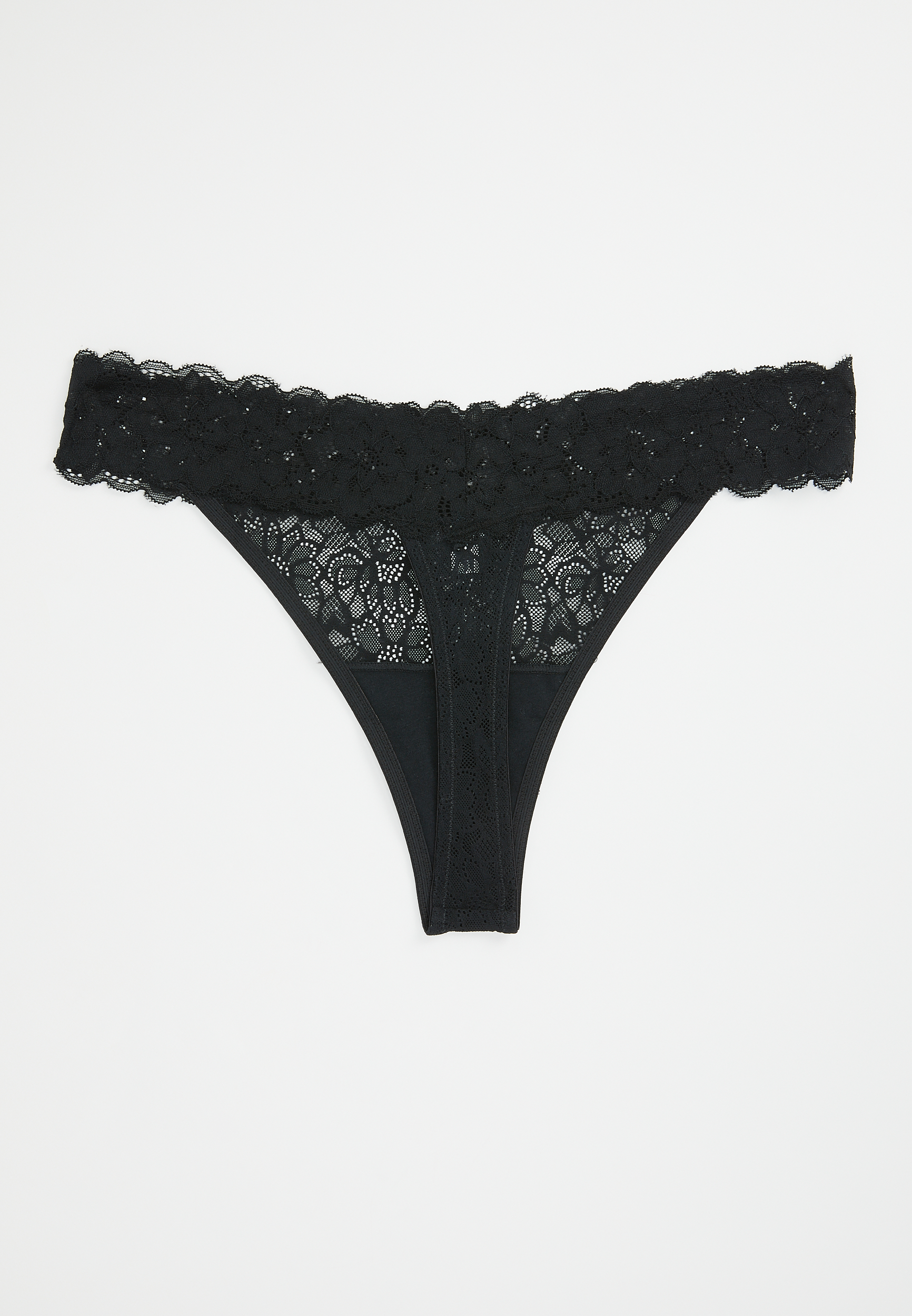 Vintage Lace Solid Thong Panty, , large