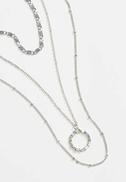 Silver Sparkle Layered Necklace