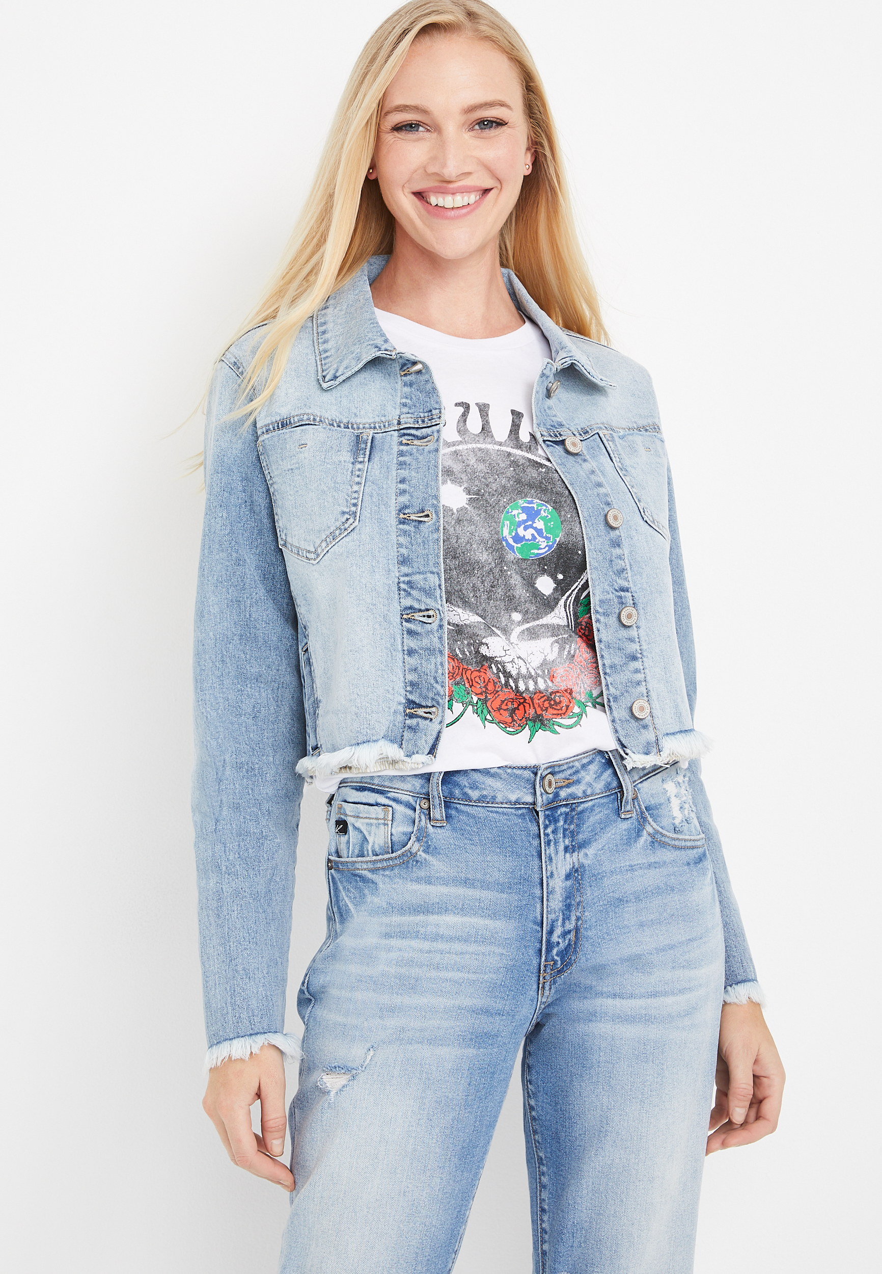 KanCan™ Denim Crop Jacket maurices