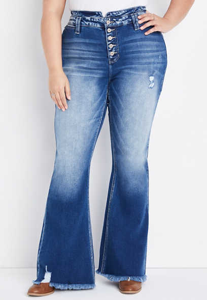 Plus Size KanCan™ Flare High Rise Button Fly Jean