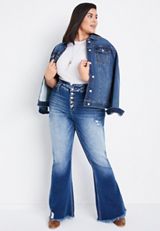 Plus Size KanCan&trade; Flare High Rise Button Fly Jean, , small