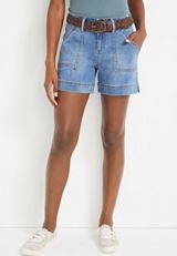 m jeans by maurices&trade; Mid Rise 5in Belted Short, C3337, small