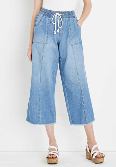  m jeans by maurices™ Wide Leg Pull On High Rise Cropped Jean