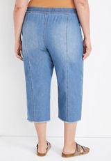 Plus Size m jeans by maurices&trade; Wide Leg Pull On High Rise Cropped Jean, , small