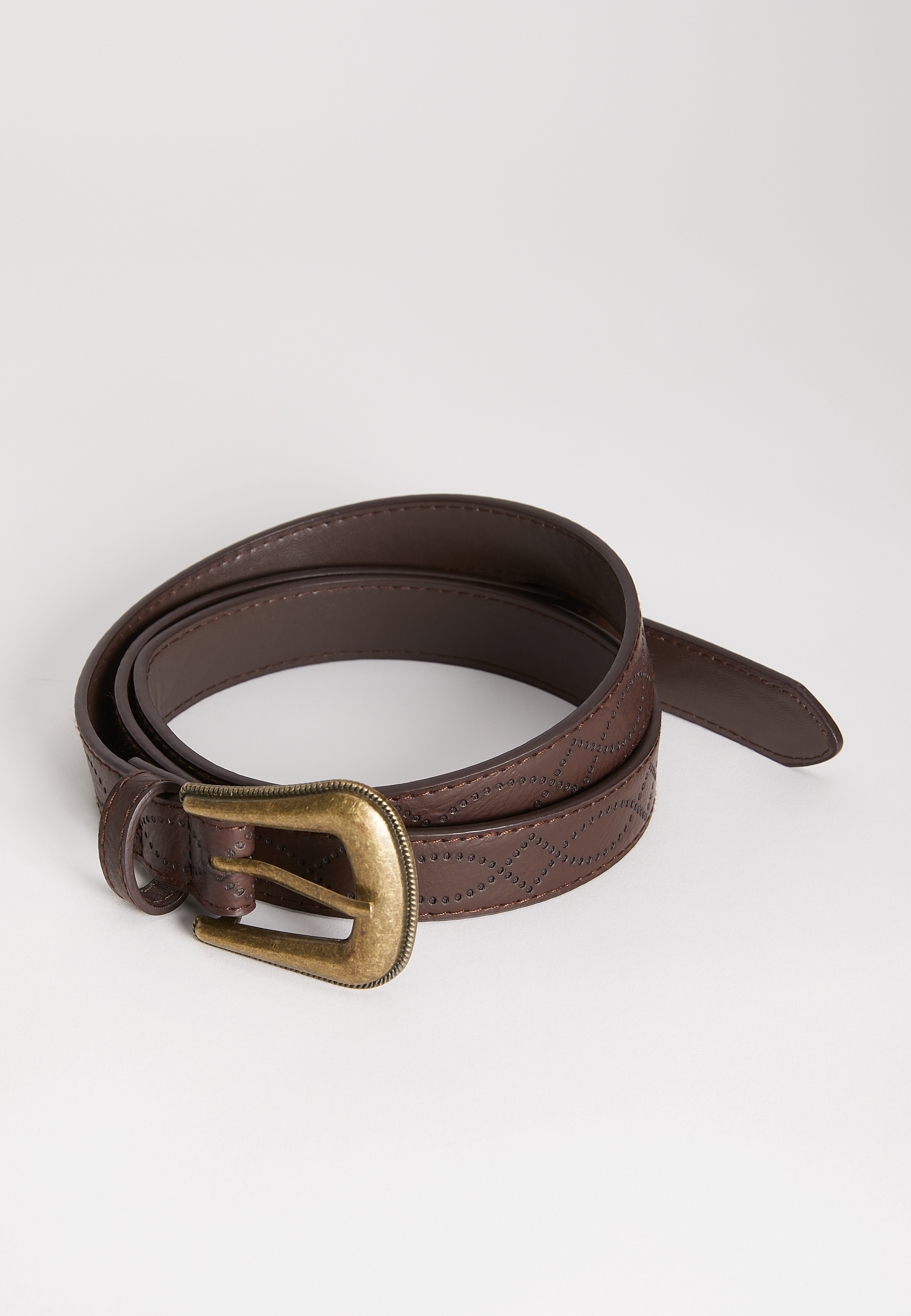 Plus Size Brown Mini Western Belt | maurices