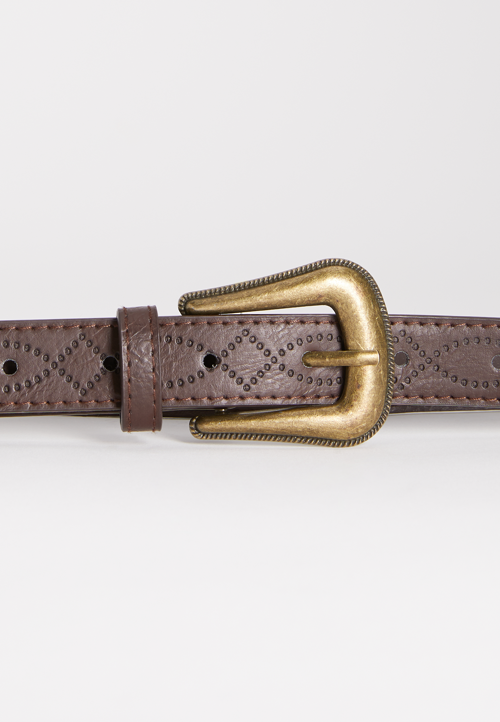Plus Size Brown Mini Western Belt, C132, large