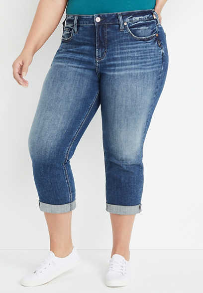 Plus Size Silver Jeans Co.® Suki Curvy Mid Rise Capri