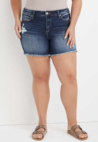 Plus Size Silver Jeans Co.® Suki Curvy Mid Rise 5.5in Ripped Short