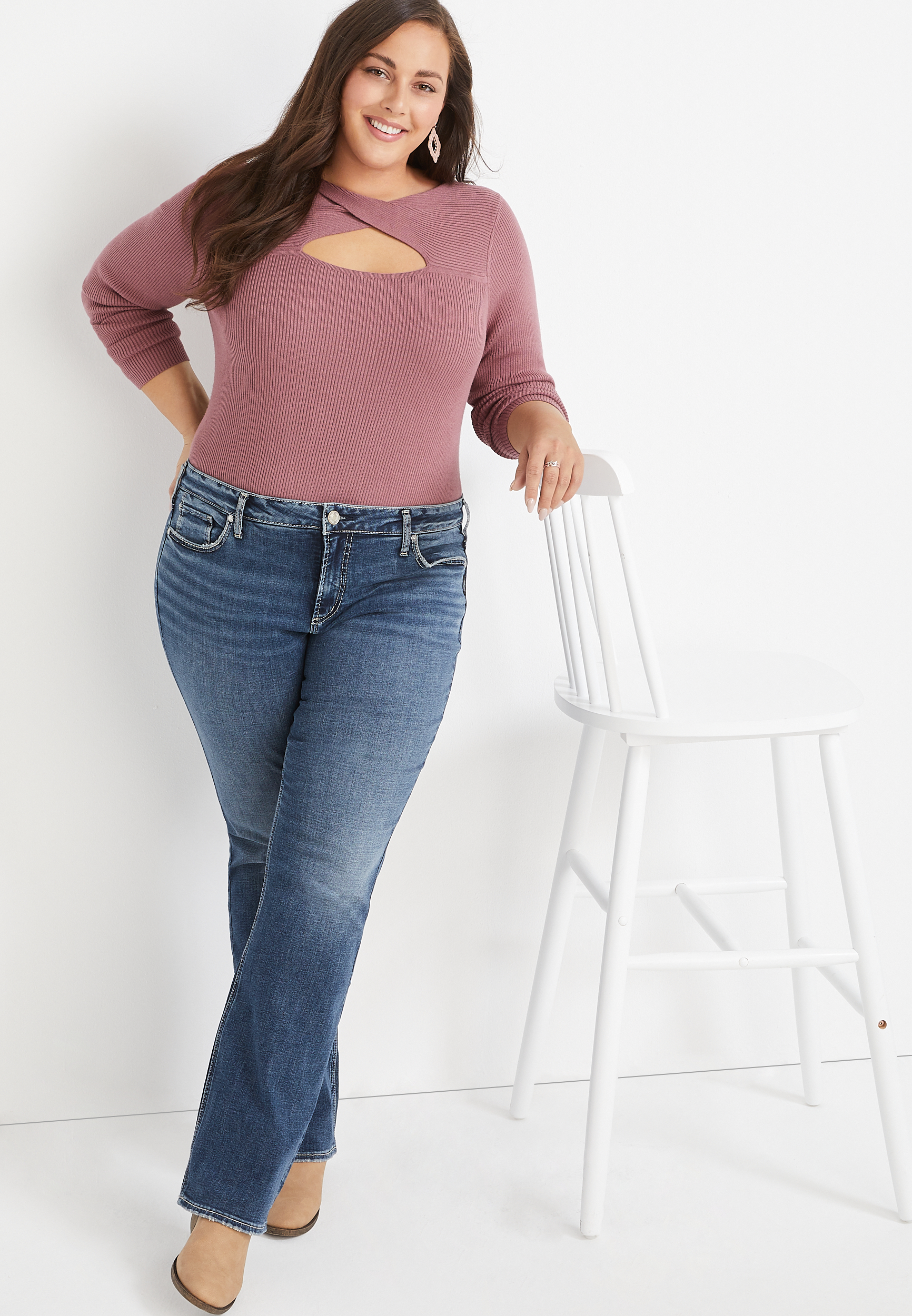 plus size silver jeans