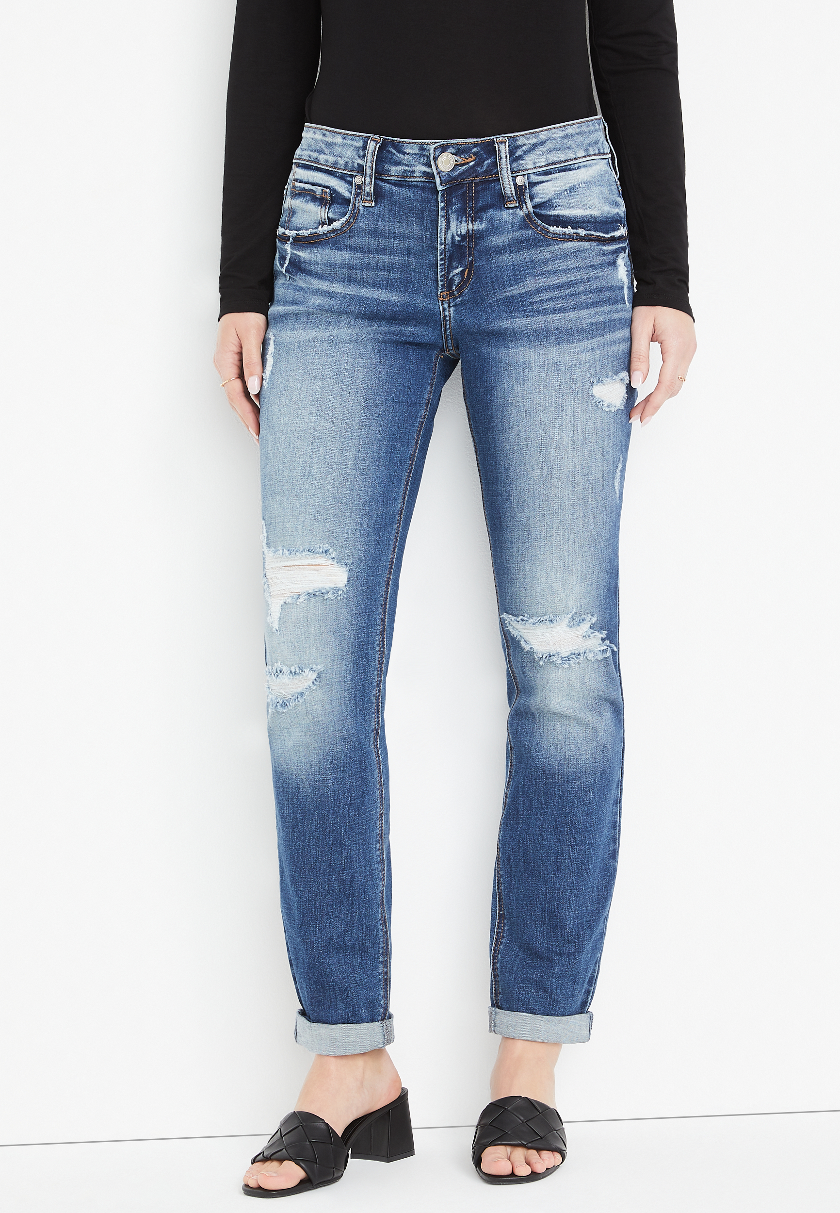 maurices silver boyfriend jeans