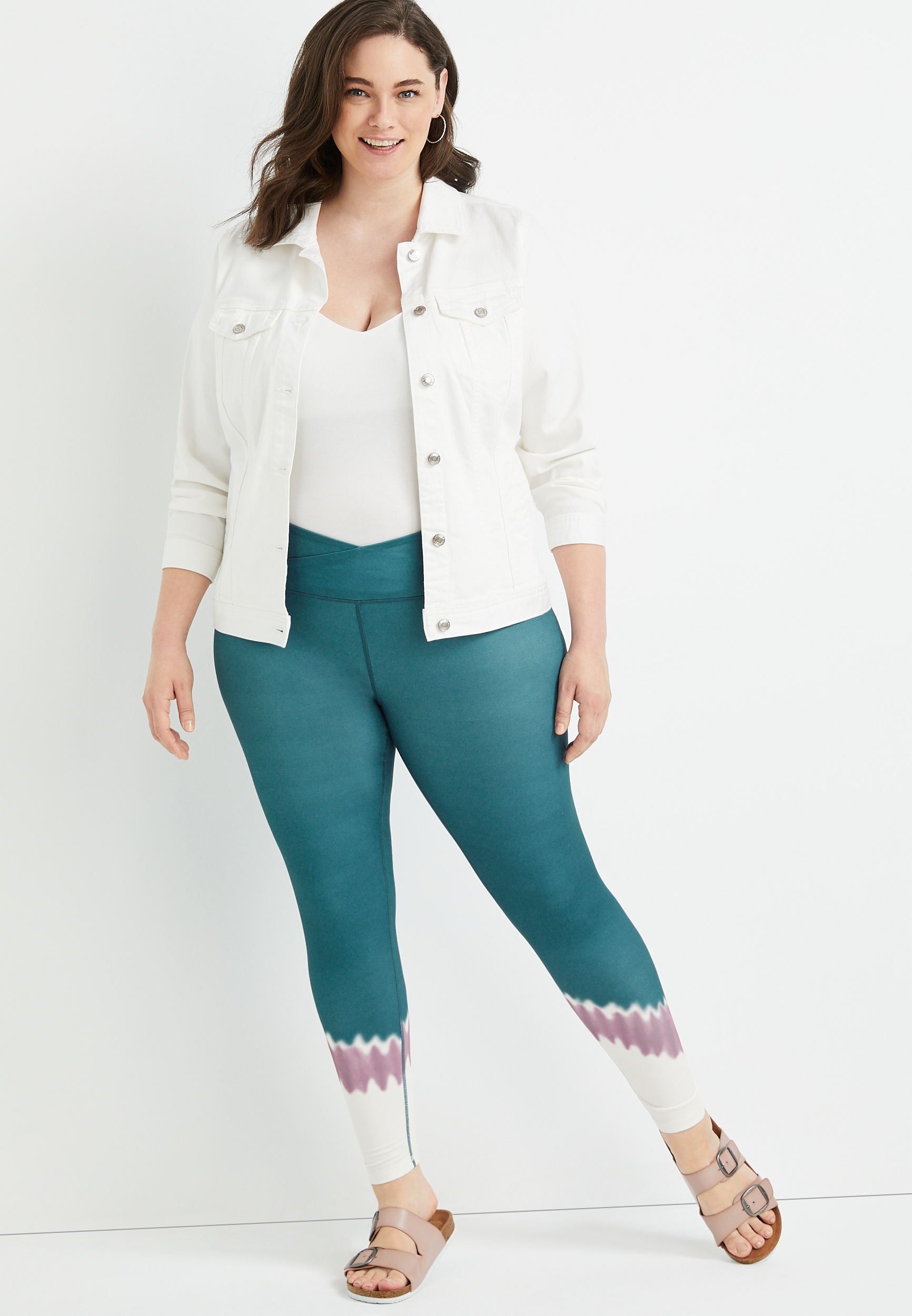 Plus Size Super High Rise Tie Dye Luxe Crossover Legging, , large