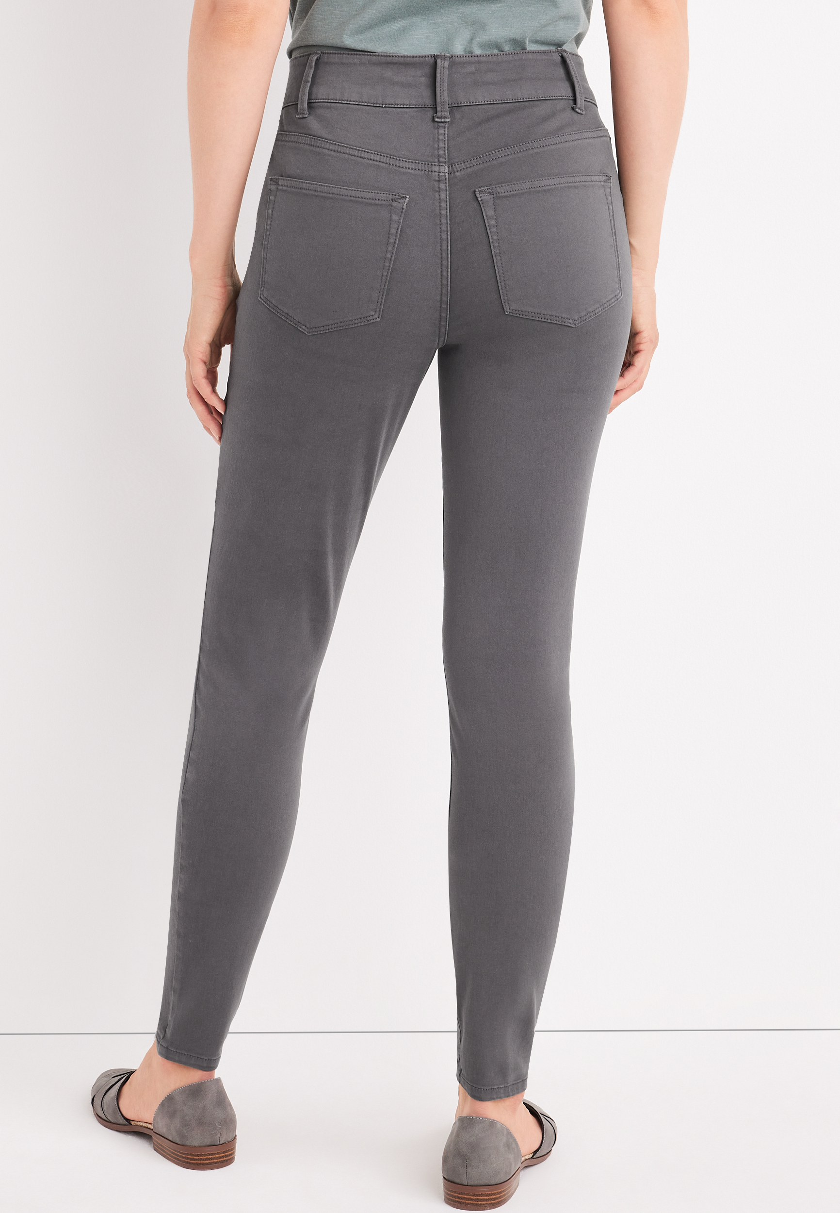 m jeans by maurices&trade; High Rise Double Button Jegging Made With REPREVE&reg, GREY MOON, large