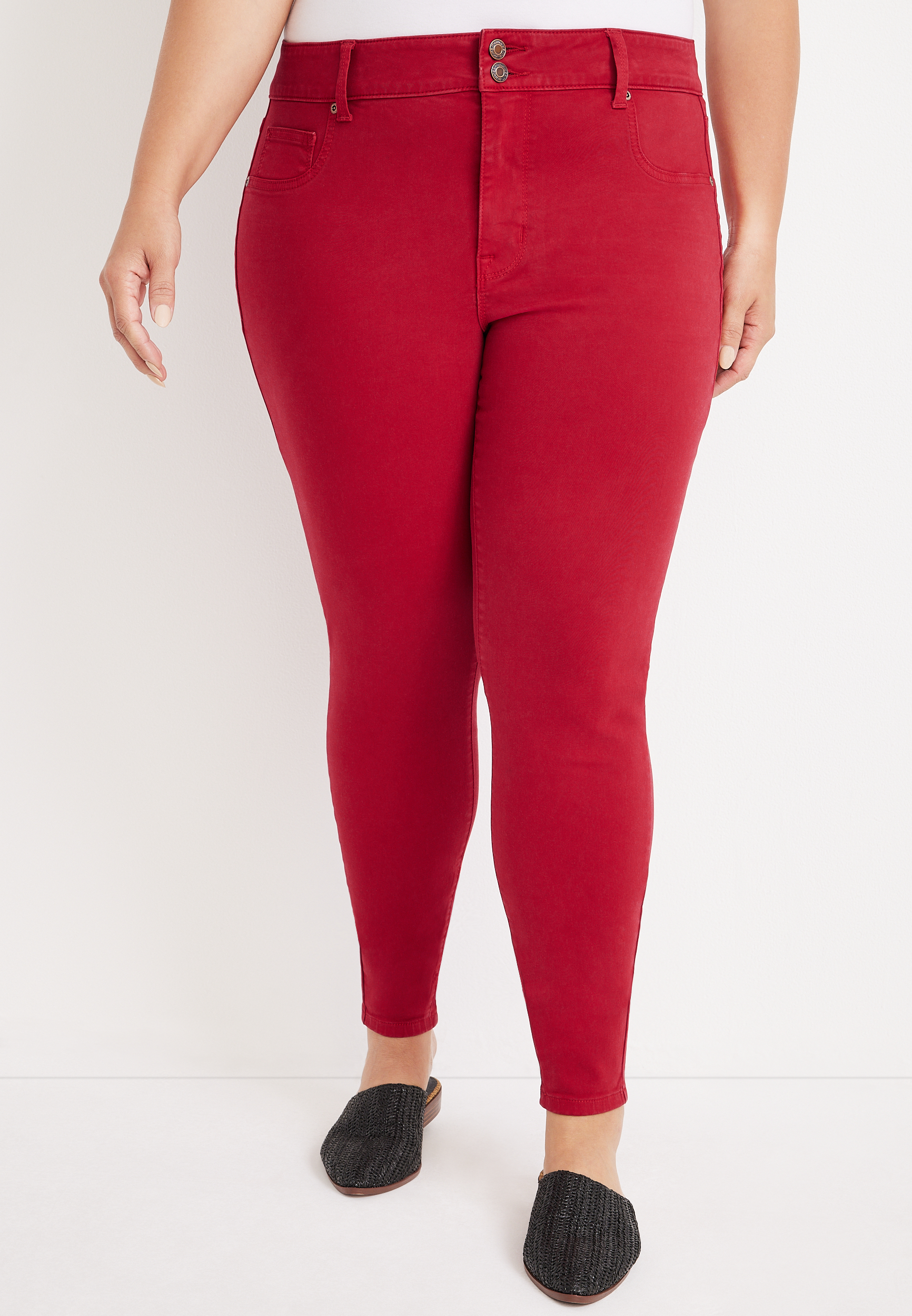 Plus Size m jeans by maurices™ High Rise Double Button Jegging Made ...