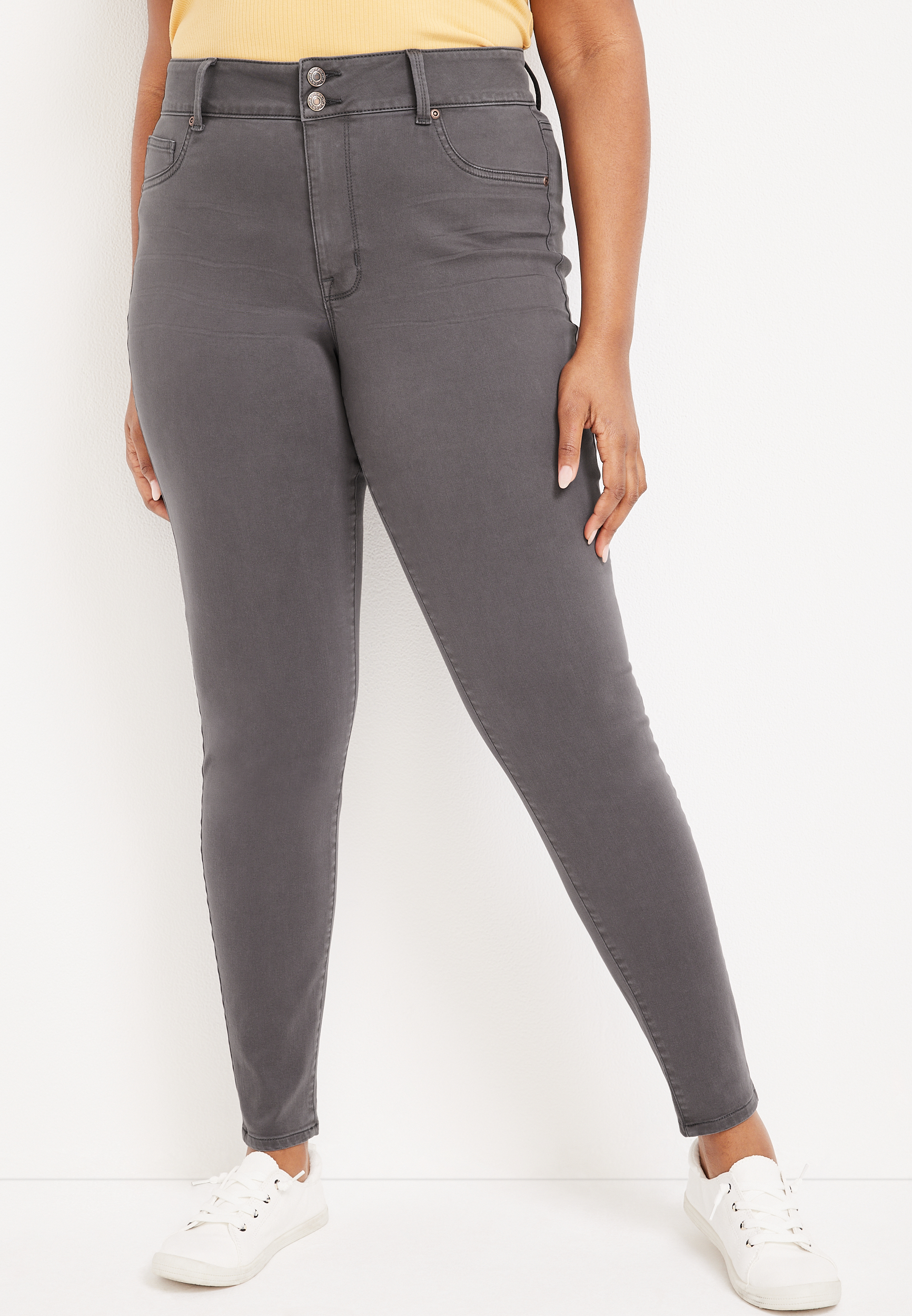 High Rise Plum Double Button Jegging Made With REPREVE®