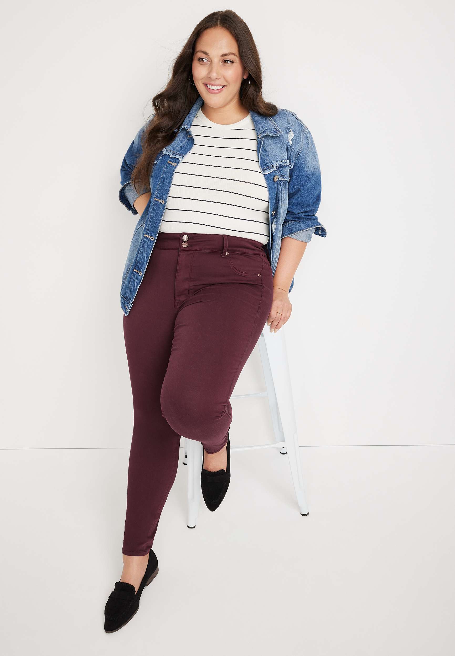 Plus m jeans by maurices™ High Rise Double Button Jegging Made With REPREVE