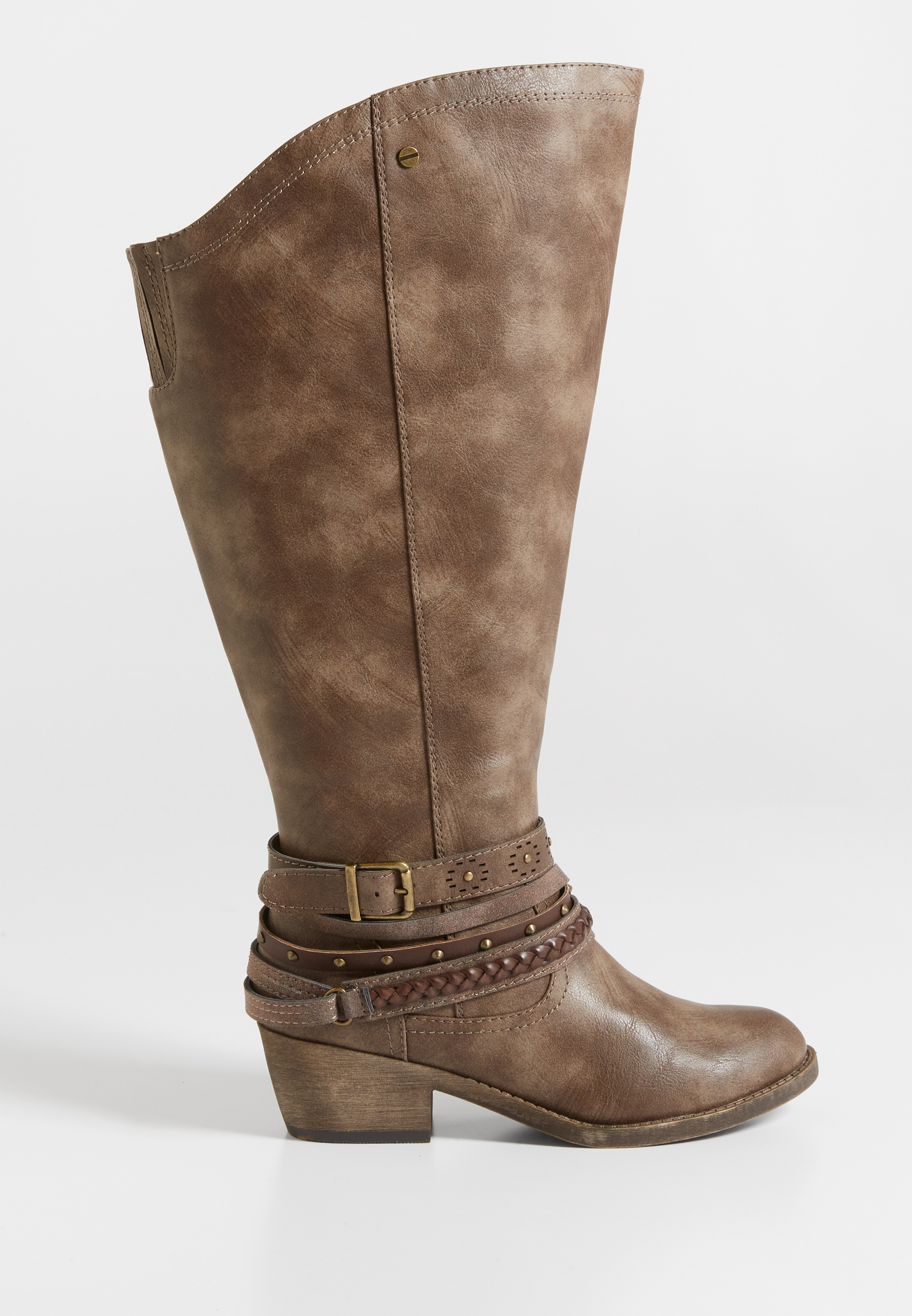 Lilah extra wide calf distressed faux leather boot | maurices