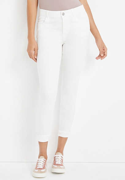 m jeans by maurices™ White High Rise Cuffed Ankle Jegging