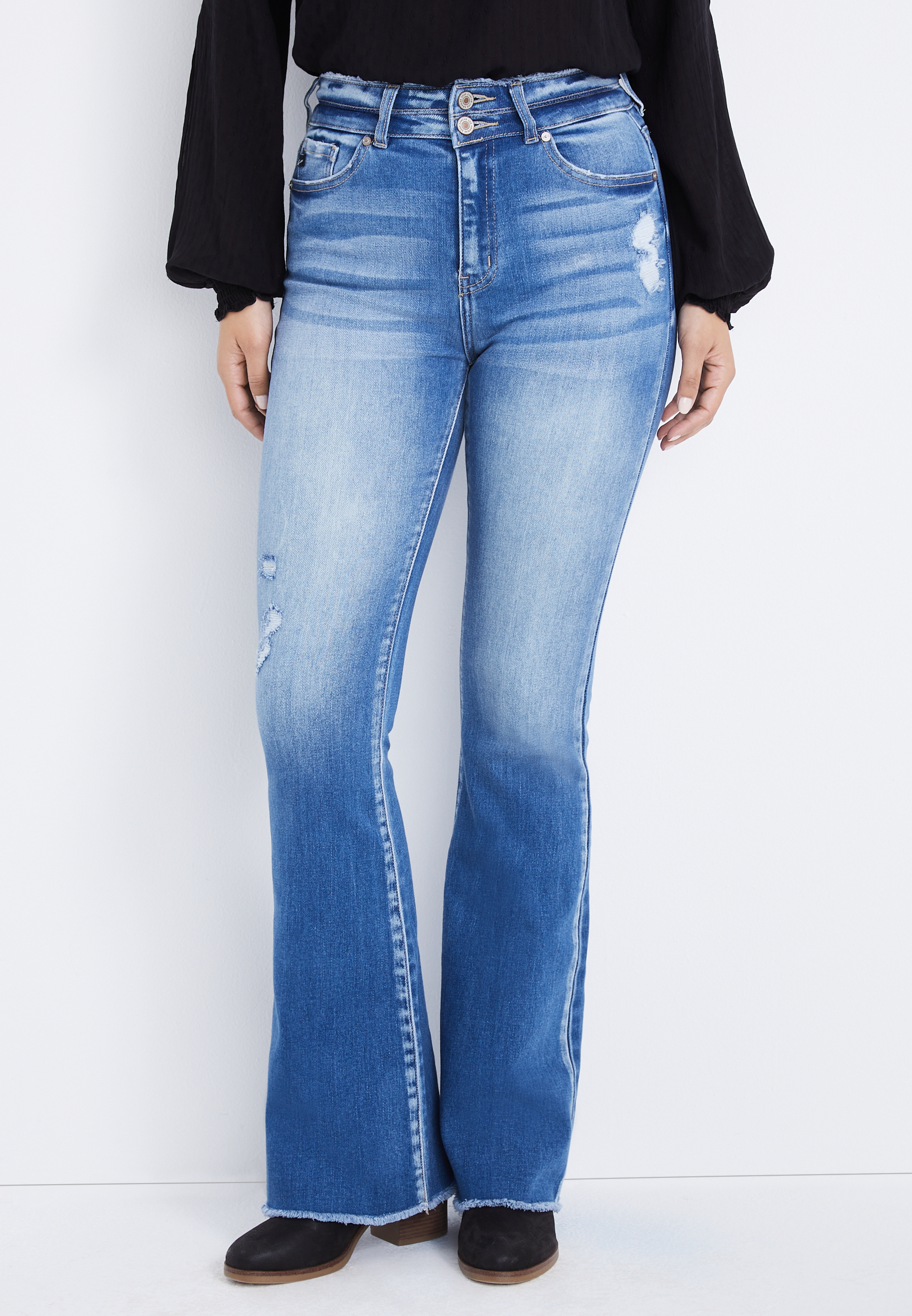 KanCan™ Flare High Rise Double Button Jean | maurices