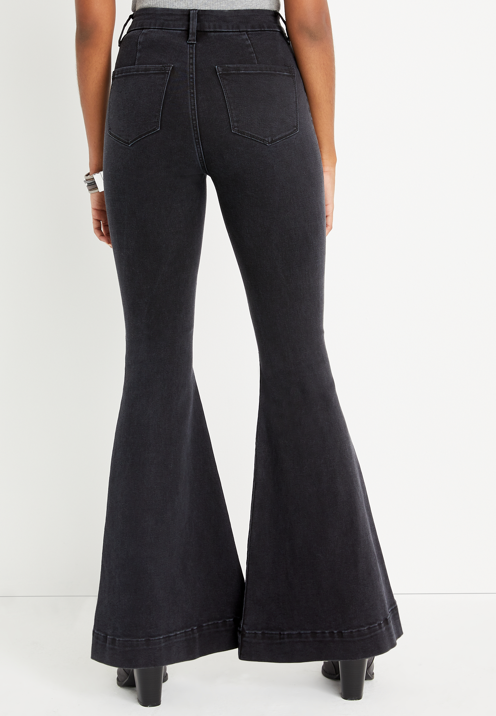 kancan black bell bottom jeans