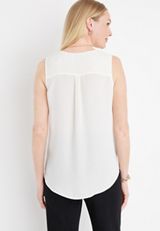 Madison Solid Button Down Tank Top, C2789, small