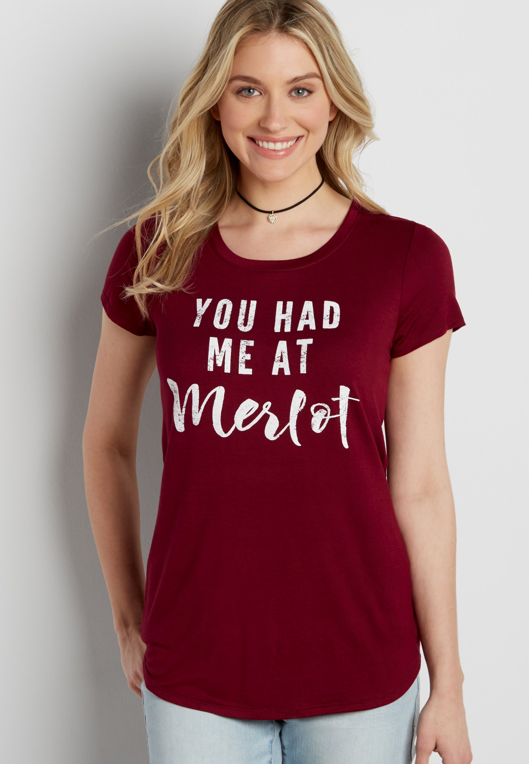 tee with you had me at merlot graphic | maurices