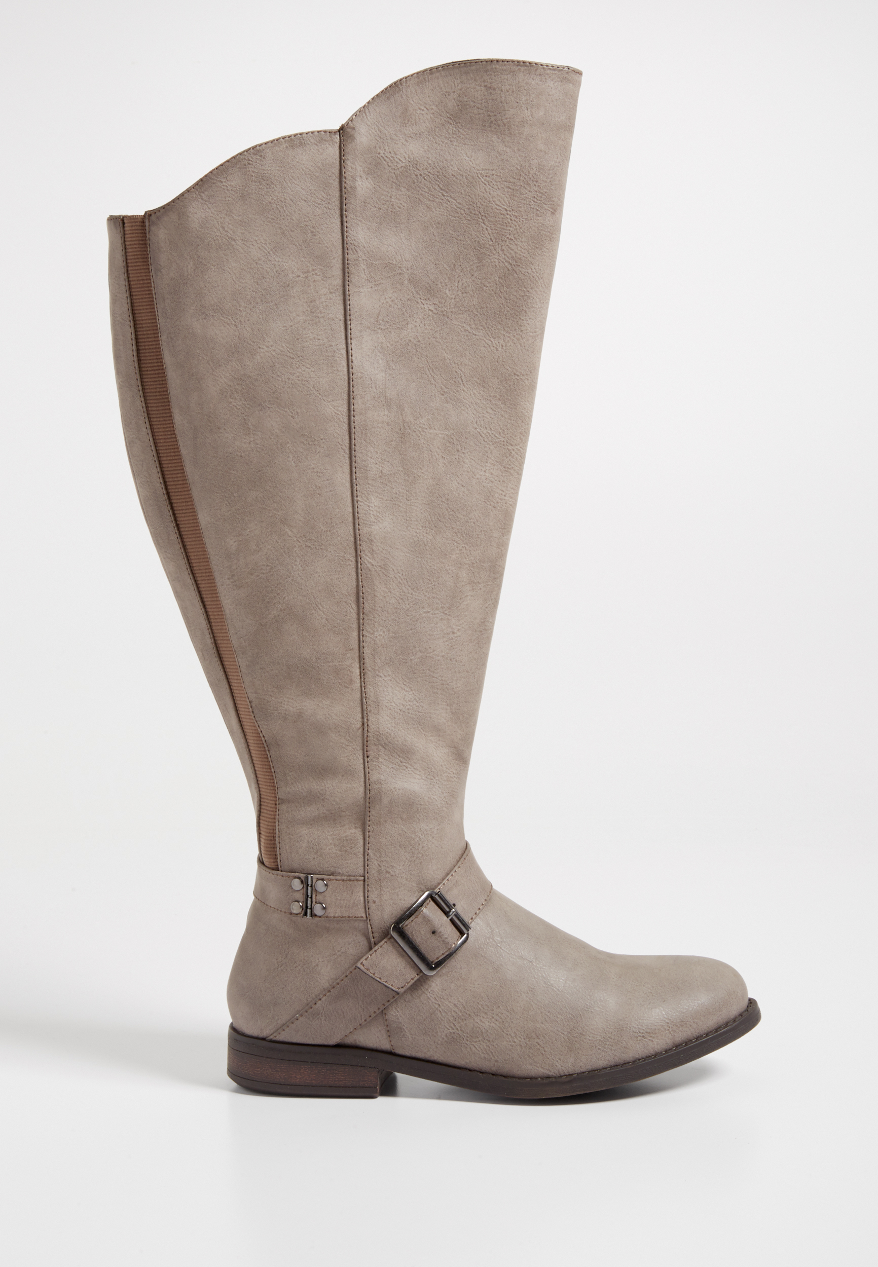 Lexi faux leather wide calf boot with buckle | maurices