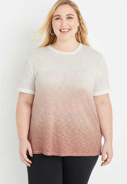 Plus Size 24/7 Ombre Oversized Tee